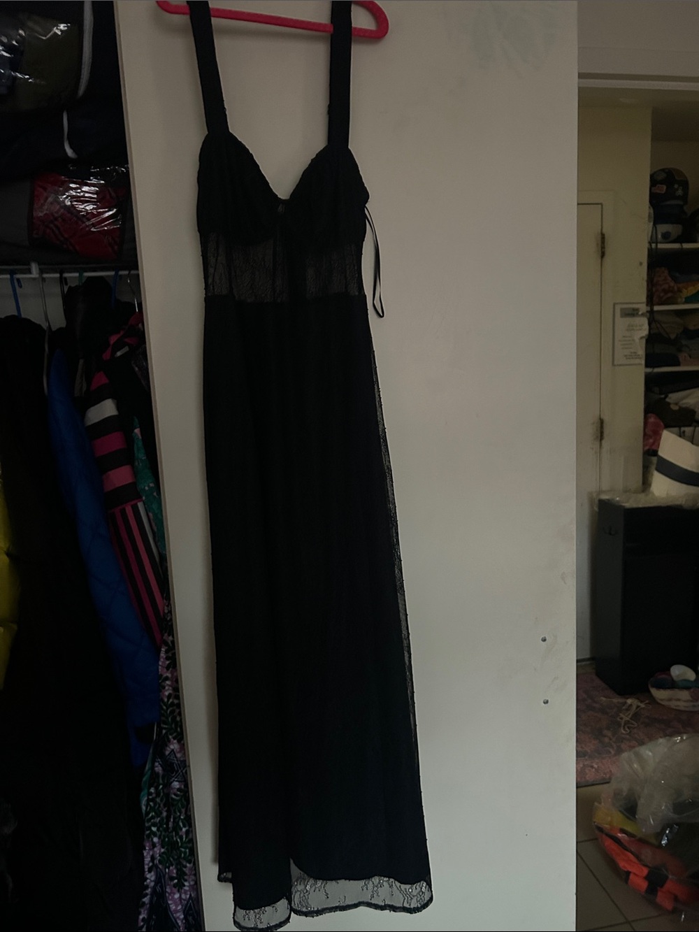 DANIELLE BERNSTEIN Black Sheer Panel Maxi Dress